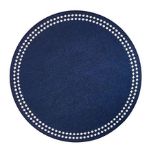 Cargar imagen en el visor de la galería, Pearls- Individual Azul  Navy/Blanco (Juego de 4 )