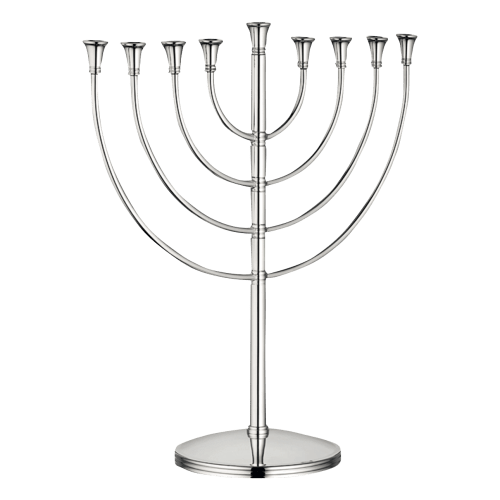 Judaique - Silver Plated Hanukkah Menorah