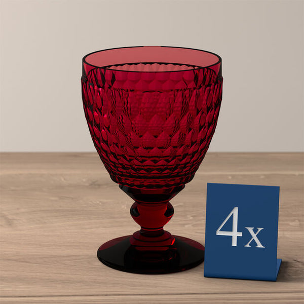 Boston Colored - Goblet - Red (Set of 4)