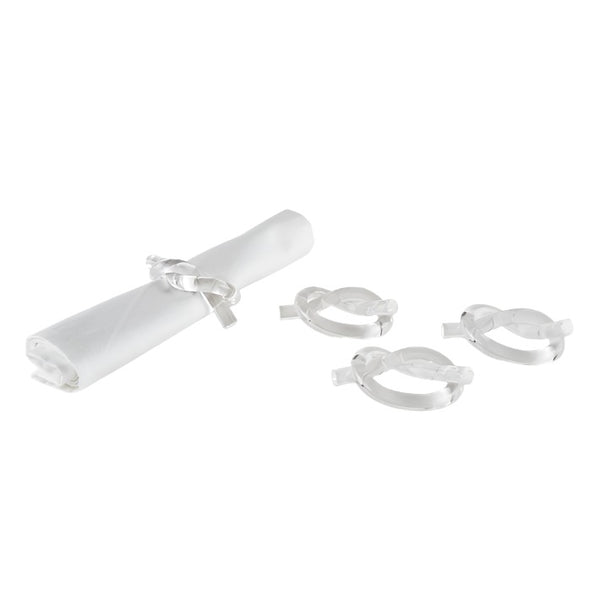 Crystal Napkin Ring Knot Clear (Set of 4)