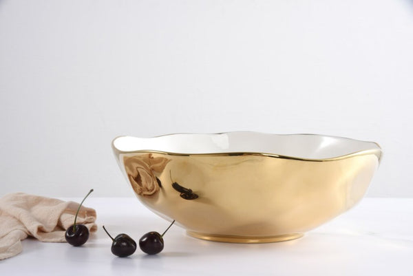 Moonlight - White and Gold - Wide Bowl