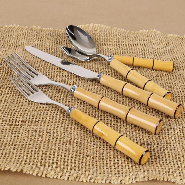 Byblos - Flatware Place Setting Natural Wood (Set of 5)