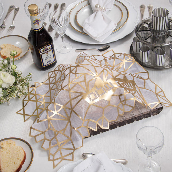 Geometric - Challah Cover - Gold