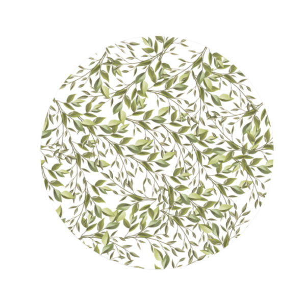 Botanical - Leaves Green Round Insert (Set of 8)