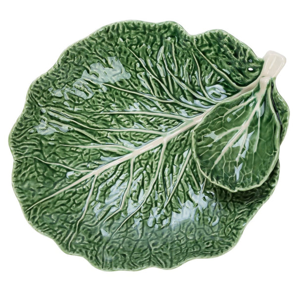 Cabbage - Leaf with Large Bowl / Chip & Dip