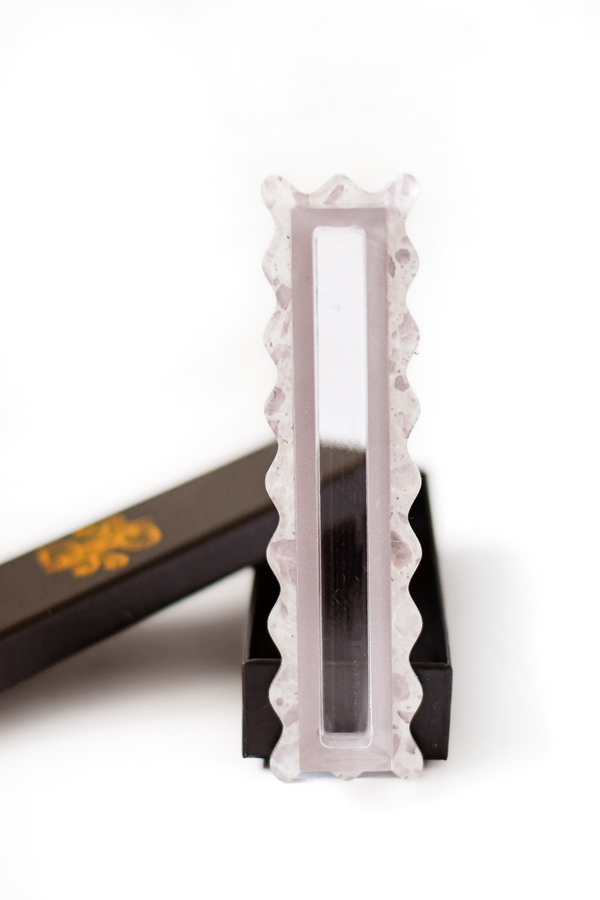 Mezuzah - Mauve Terrazzo Scalloped Case