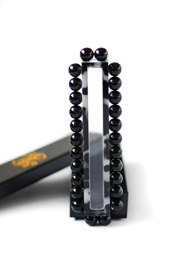 Mezuzah - Black Tortoise Beaded Case