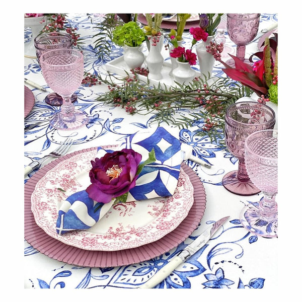 Paisley - Polyester Tablecloths A82 Blue 122"x60"