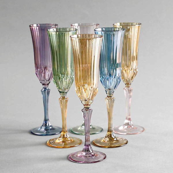 Ada - Bicolour Flute Stemware (Set of 6)