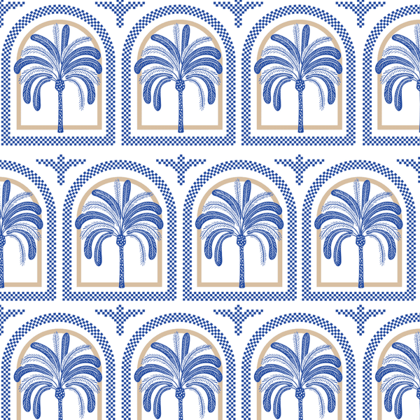 Palms - Blue Round Inserts (Set of 8)