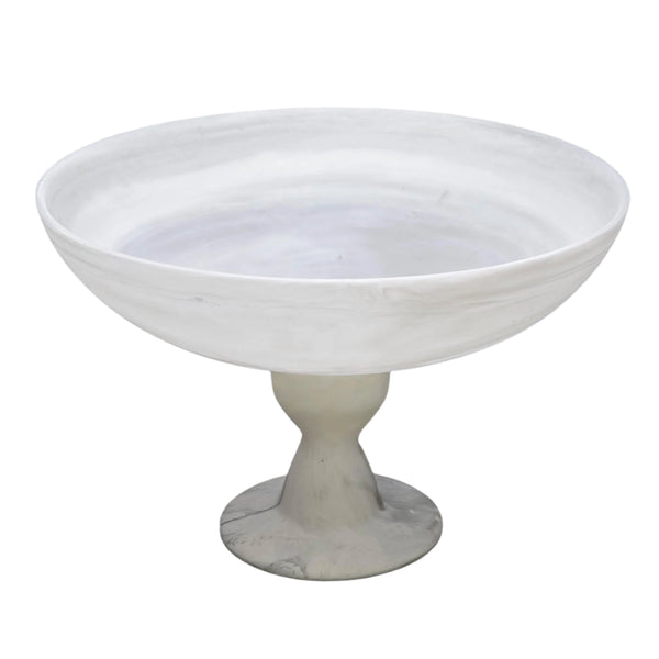 Everyday - Footed Bowl Large White Swirl