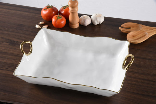 Golden Handles - White and Gold - Large Deep Server