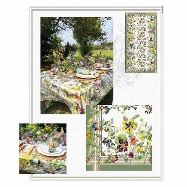 Flowers - Polyester Tablecloths F295 122"x60"