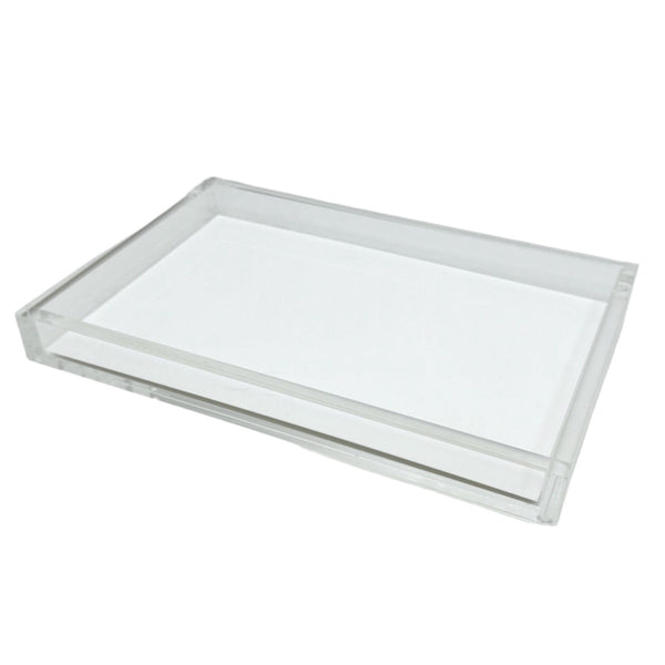 Lucite - Acrylic Rectangular Tray White