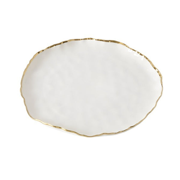 Portofino - White and Gold - Round Platter