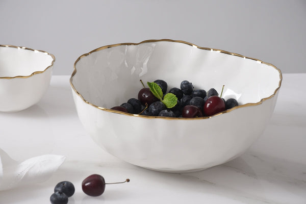 Portofino - White and Gold - Medium Bowl