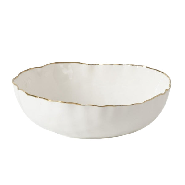 Portofino - White and Gold - Large Bowl