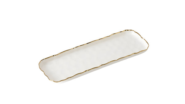 Portofino - White and Gold - Small Rectangular Tray