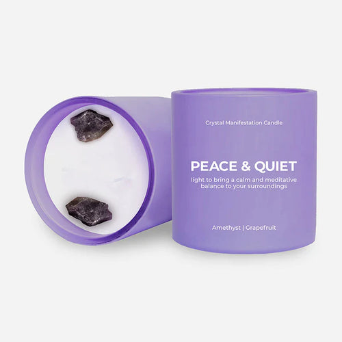 Peace &Quiet - Vela en Presentación en Cristal - Pomelo Perfumado con Amatista