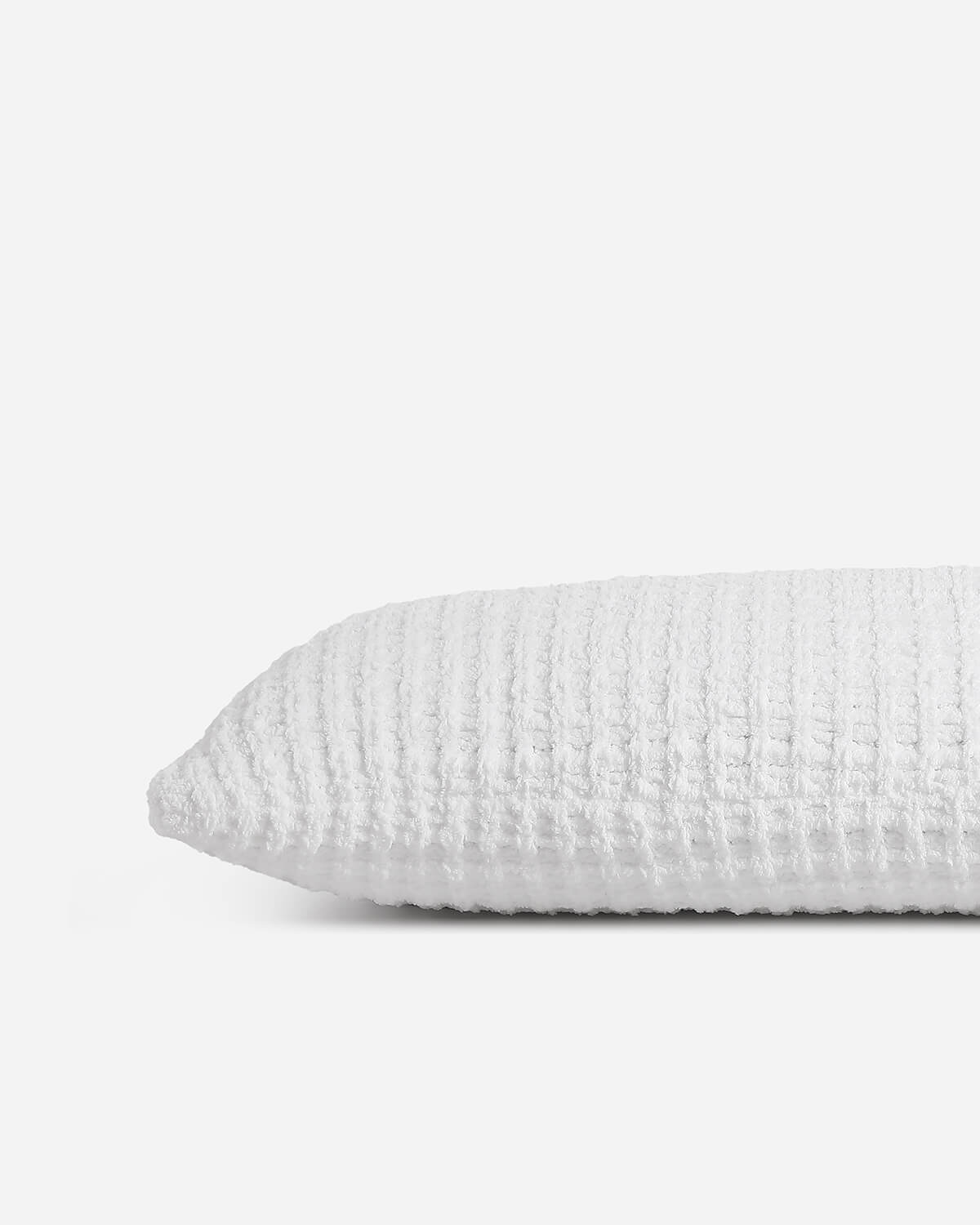 Snug Waffle Lumbar Pillow Clear White