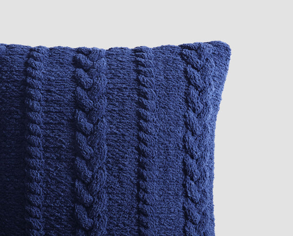 Braided Throw Pillow Navy