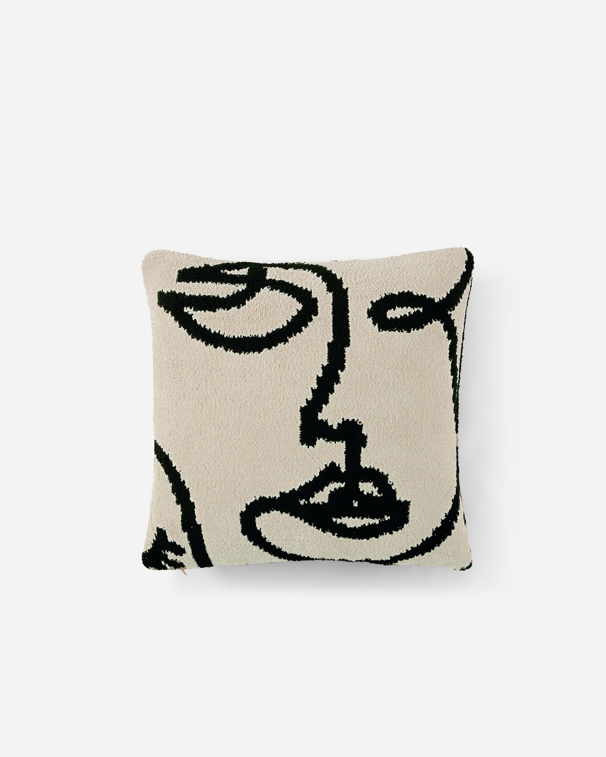 Faces Throw Pillow Sahara Tan - Black