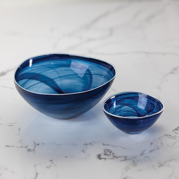 Monte Carlo - Alabaster Indigo Small Glass Bowl (Set of 4)