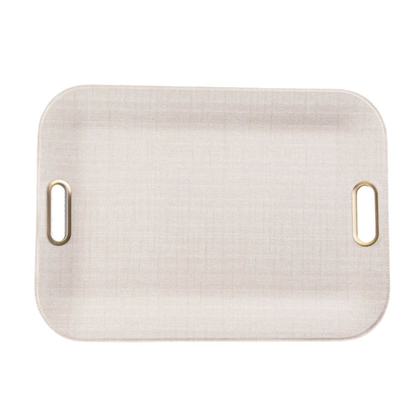 Brass Handles - Large Serving Tray Ivory