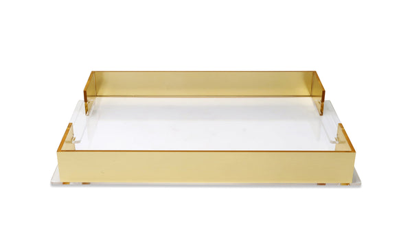 Acrylic - Rectangular Tray Gold Sides