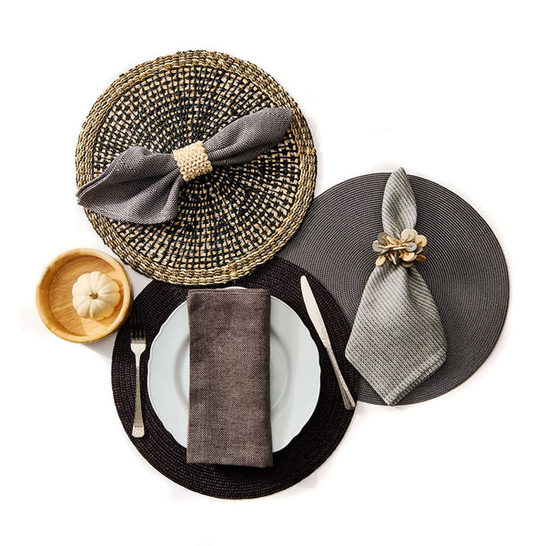 Round - Placemat Silver / Slate (Set of 4)