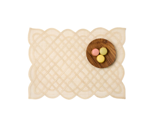 Ines - Sand Woven Rectangular Placemats Abaca (Set of 4)