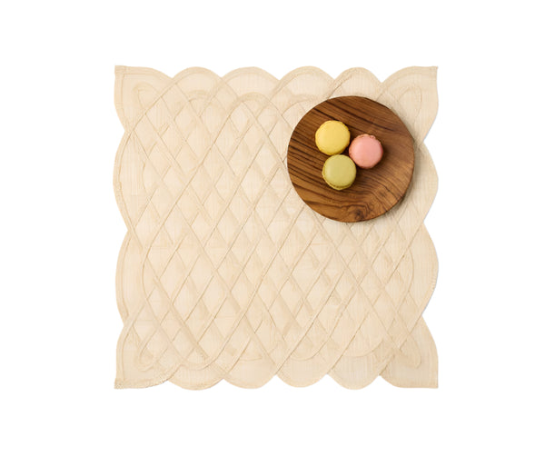 Ines - Sand Woven Square Placemats Abaca (Set of 4)