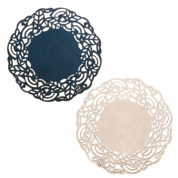 Hojas - Trivets - Navy / Champagne (Set of 2)