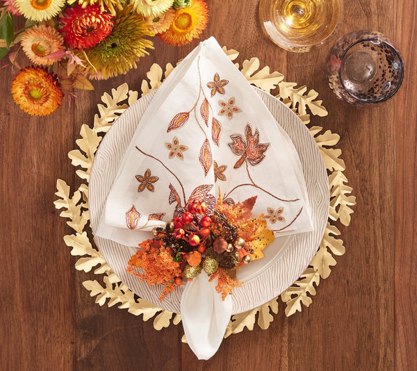 Maple Hues - White & Multi Napkin (Set of 4)