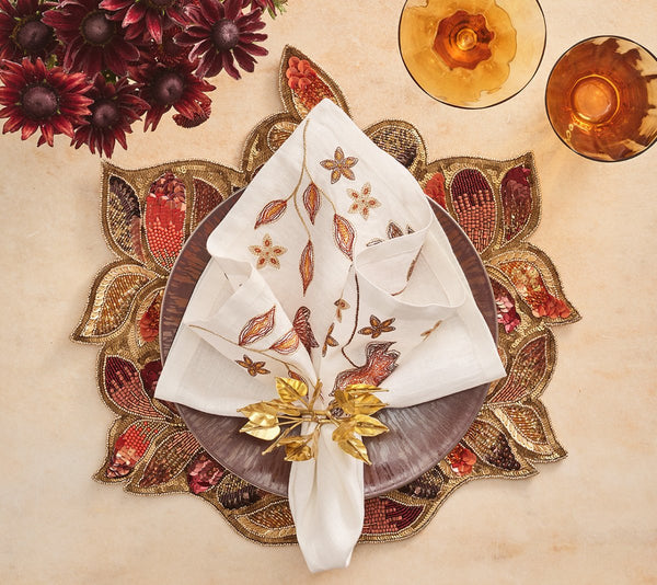 Maple Hues - Brown & Orange Placemat (Set of 2)