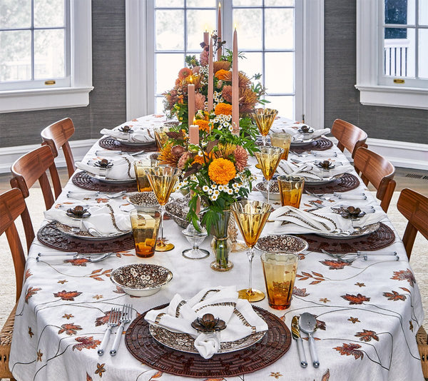 Maple Hues - White & Multi Tablecloth 54" x 108"