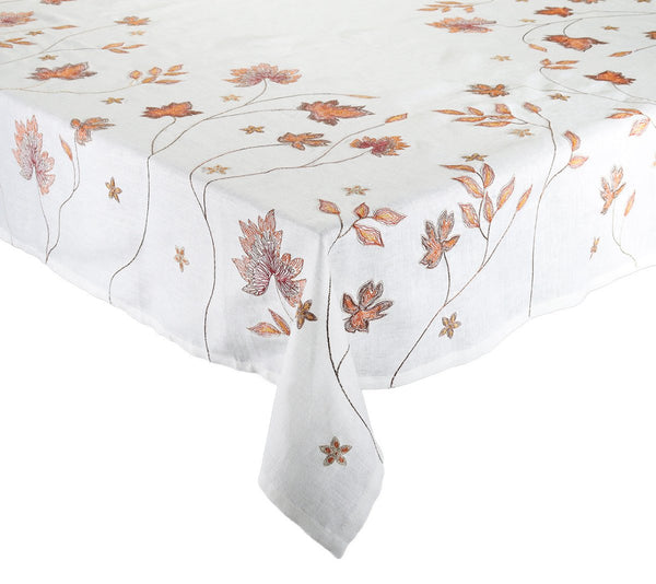 Maple Hues - White & Multi Tablecloth 54" x 108"