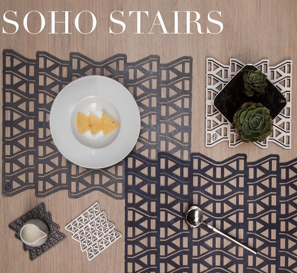 Soho Stairs - Trivets Gold / White (Set of 2)