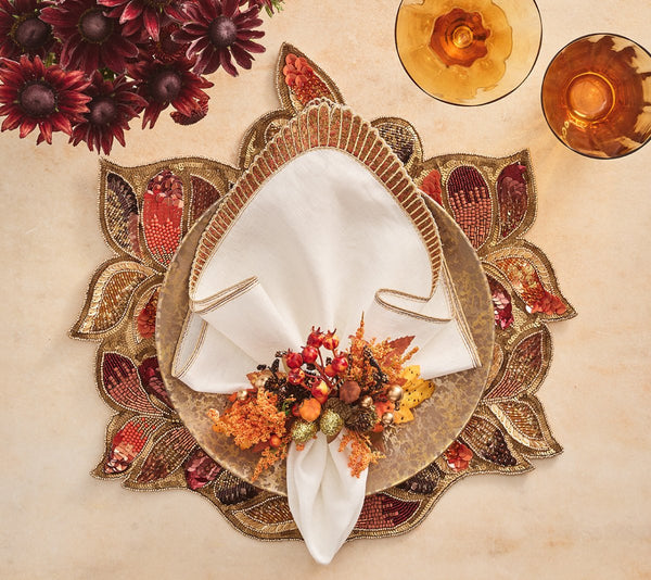 Nile - White & Bronze Napkin (Set of 4)