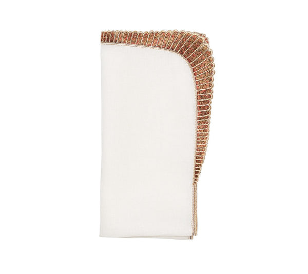 Nile - White & Bronze Napkin (Set of 4)