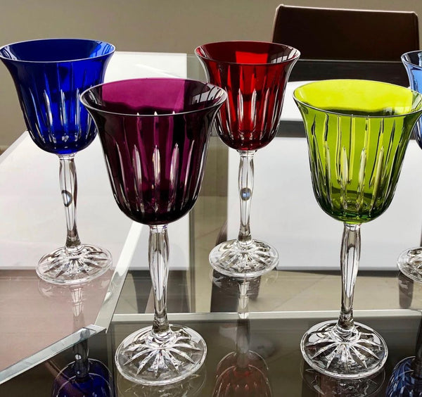 Water Goblet Stripes Violet (Set of 6)