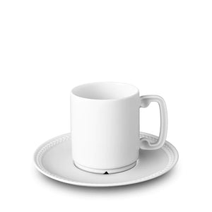 Soie Tressée- Taza de café con Plato Blanco