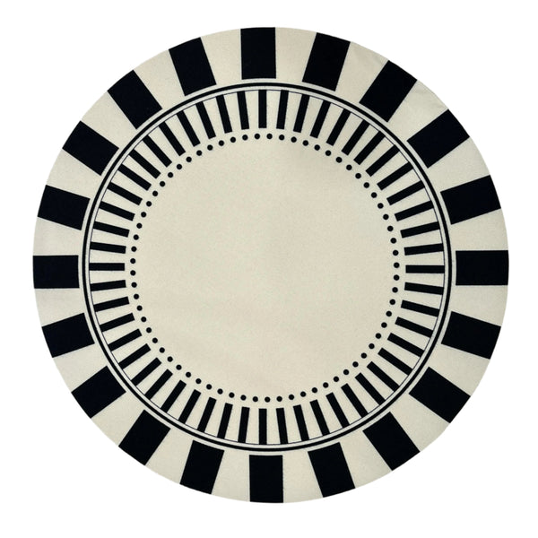Die Cuts - Round Placemats White / Black (Set of 4)