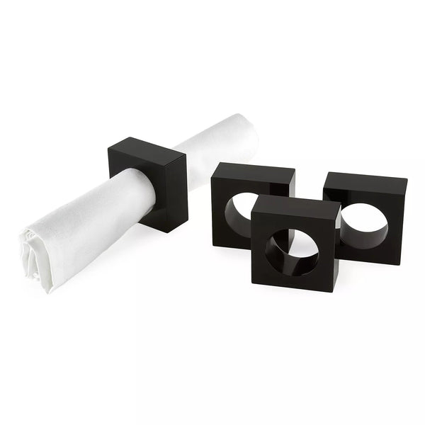 Lucite - Napkin Ring Black (Set of 4)