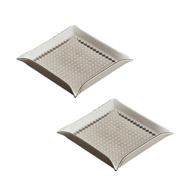 Haute Couture - Tray Silver Pied De Poule Square (Set of 2)