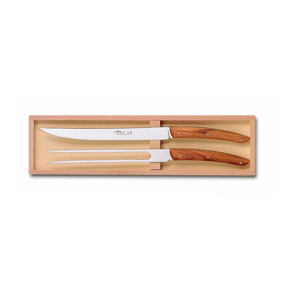 Berlingot - Box Carving - Olive Wood Handle (Set of 2)