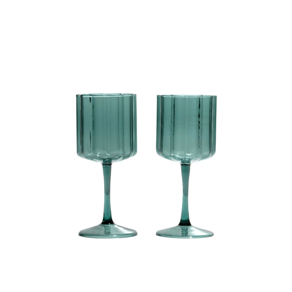 Wave - Wine Glasses - Teal (Set of 2)