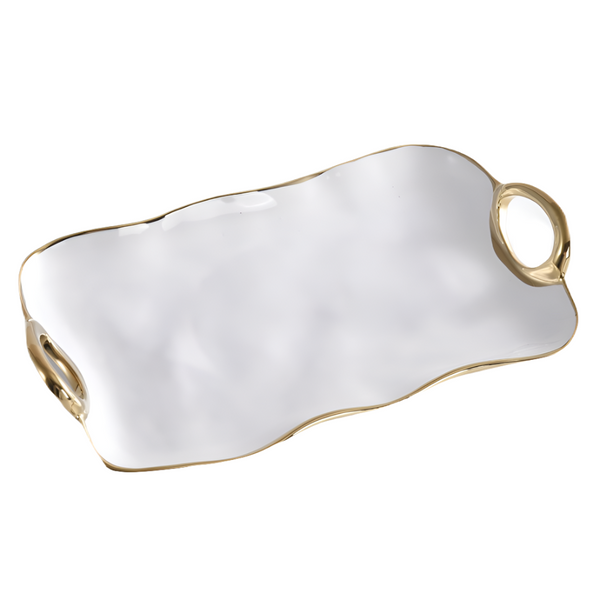 Golden Handles - White and Gold - Small Platter