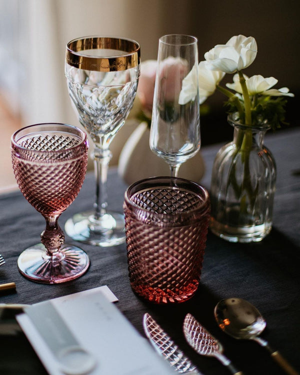 Bicos - Set Of 4 Water Goblets Pink