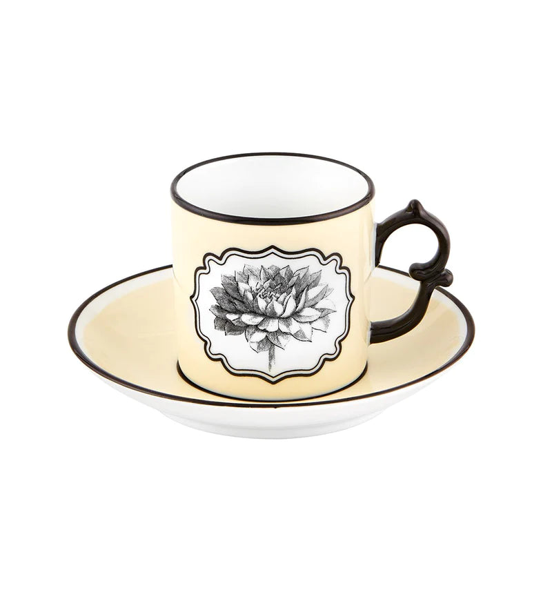 Herbariae - Taza de Café/Plato Amarillo